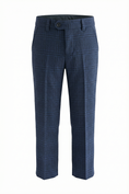 Cargar la imagen en la vista de la galería, Boys Blue Plaid Dress Pants Tailored Formal Trousers

