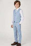 Load image into Gallery viewer, Boys Sky Blue 3-Piece Suit for Mediterranean Villa Weddings
