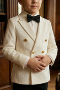 Load image into Gallery viewer, Boys Beige Double-Breasted 2-Piece Suit for Vintage Library Weddings
