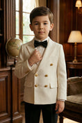 Load image into Gallery viewer, Boys Beige Double-Breasted 2-Piece Suit for Vintage Library Weddings
