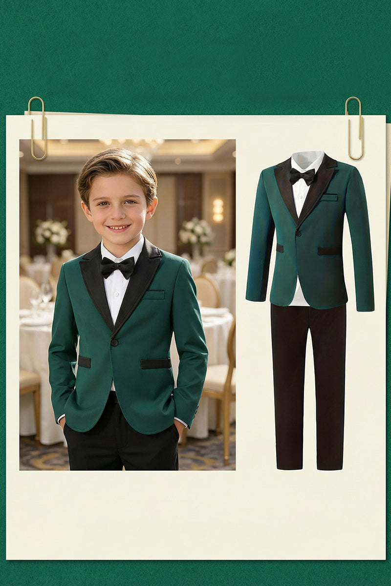 Boys Emerald Green 2-Piece Suit for Garden Weddings