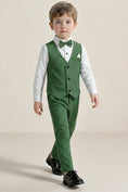 Bild in Galerie-Betrachter laden, Boys Emerald Green Pinstripe 2-Piece Vest Suit for Weddings & Formal Events
