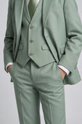 Load image into Gallery viewer, Boys Sage Green 3-Piece Suit with Notch Lapel
