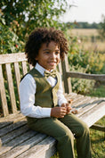 Load image into Gallery viewer, Boys Olive Green Vest & Trousers Set
