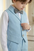 Charger l'image dans la visionneuse de la galerie, Boys Sky Blue 2-Piece Vest Suit for English Garden Weddings
