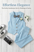 Charger l'image dans la visionneuse de la galerie, Boys Sky Blue 2-Piece Vest Suit for English Garden Weddings
