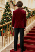Bild in Galerie-Betrachter laden, Boys Burgundy Velvet 2-Piece Suit for Christmas Weddings
