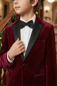 Bild in Galerie-Betrachter laden, Boys Burgundy Velvet 2-Piece Suit for Christmas Weddings
