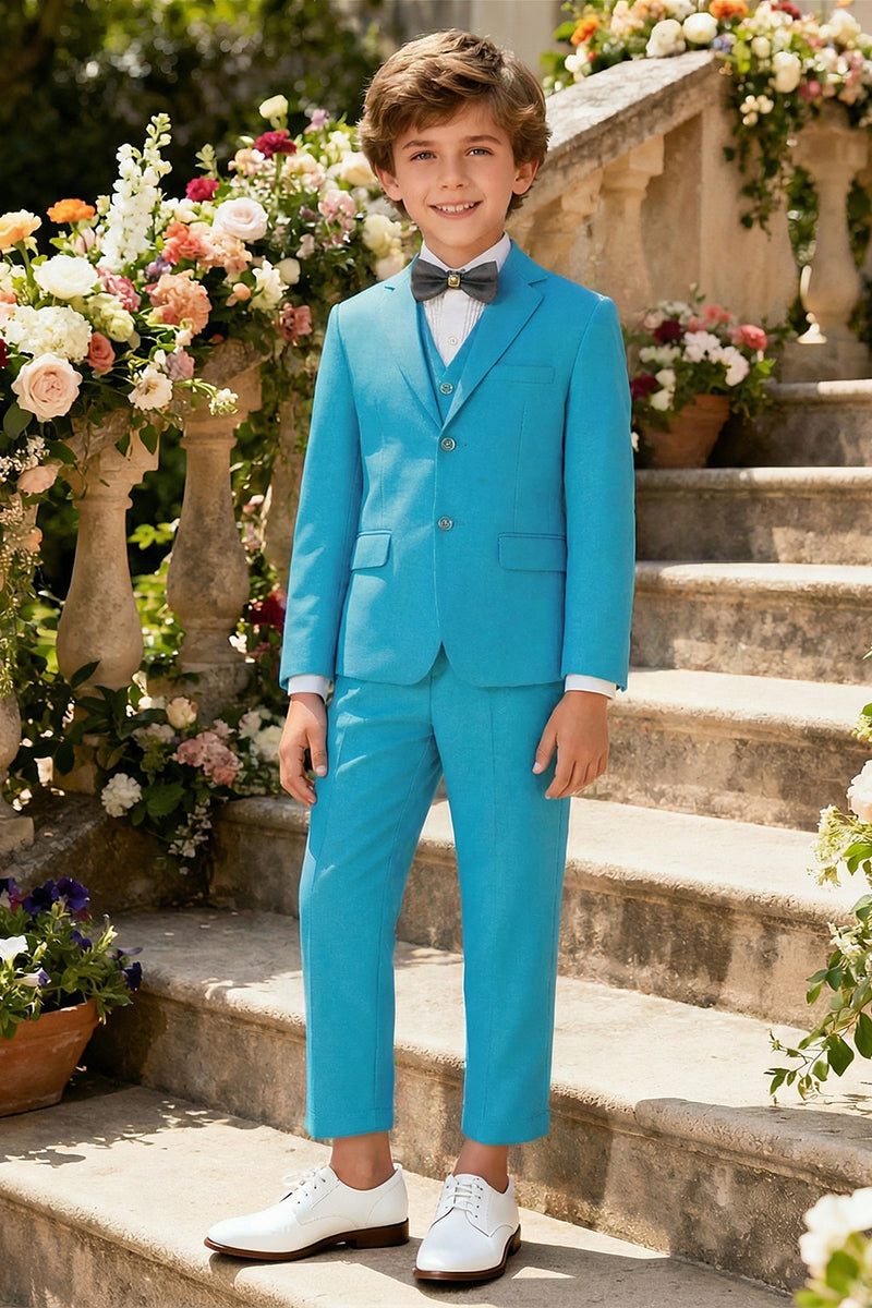 Boys Blue 3-Piece Suit for Mediterranean Garden Weddings