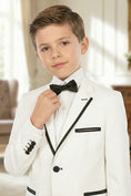 Bild in Galerie-Betrachter laden, Boys White With Black Trim Single-Breasted 2-Piece Suit
