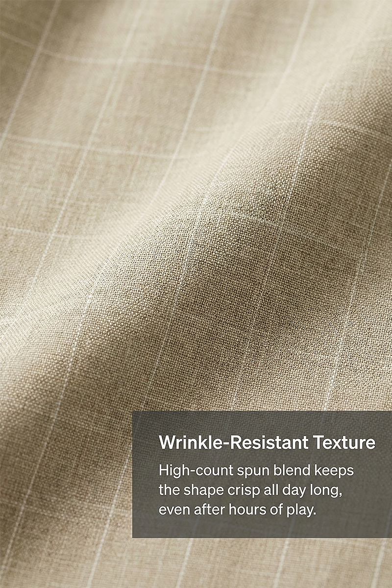 Boys Beige Pinstripe Dress Pants