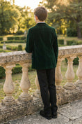 Gallery viewerに画像を読み込む, Boys Dark Green Velvet Single-Breasted 2-Piece Suit
