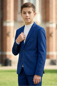 Bild in Galerie-Betrachter laden, Boys Royal Blue Notch Lapel 2-Piece Suit
