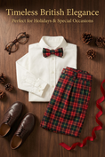 Bild in Galerie-Betrachter laden, Boys Tartan Shorts Wedding Outfit for Formal Occasions
