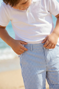 Load image into Gallery viewer, Boys Seersucker Shorts for Summer Weddings with Classic Stripe
