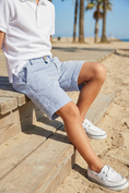 Load image into Gallery viewer, Boys Seersucker Shorts for Summer Weddings with Classic Stripe
