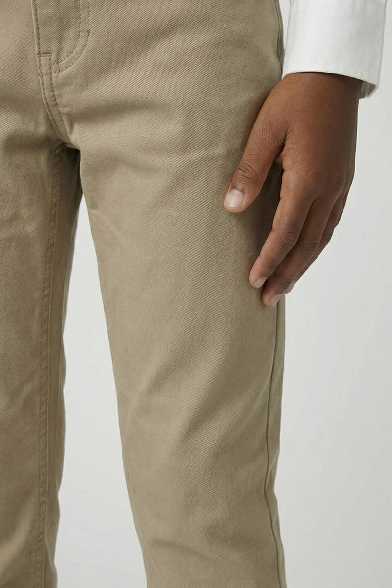 Boys Khaki Dress Pants for Formal Occasions with Tailored Fit