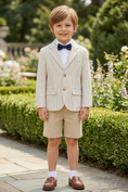 Bild in Galerie-Betrachter laden, Boys Seersucker Blazer for Weddings with Classic Notch Lapel
