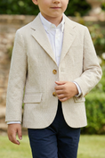 Bild in Galerie-Betrachter laden, Boys Seersucker Blazer for Weddings with Classic Notch Lapel
