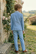 Load image into Gallery viewer, Boys Sky Blue With White Trim Single-Breasted 2-Piece Suit
