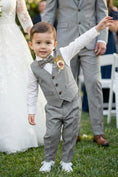 Load image into Gallery viewer, Boys Light Grey 2-Piece Vest Set for Outdoor Garden Weddings
