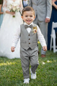 Load image into Gallery viewer, Boys Light Grey 2-Piece Vest Set for Outdoor Garden Weddings
