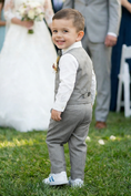 Load image into Gallery viewer, Boys Light Grey 2-Piece Vest Set for Outdoor Garden Weddings
