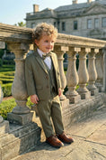 Load image into Gallery viewer, Boys Olive Green 3-Piece Suit with Notch Lapel
