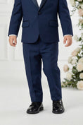Bild in Galerie-Betrachter laden, Boys Navy Blue Tuxedo 2-Piece Set with Black Satin Shawl Lapel

