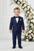 Bild in Galerie-Betrachter laden, Boys Navy Blue Tuxedo 2-Piece Set with Black Satin Shawl Lapel
