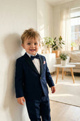Bild in Galerie-Betrachter laden, Boys Navy Blue Tuxedo 2-Piece Set with Black Satin Shawl Lapel
