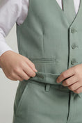 Cargar la imagen en la vista de la galería, Boys Sage Green Vest & Trousers Set
