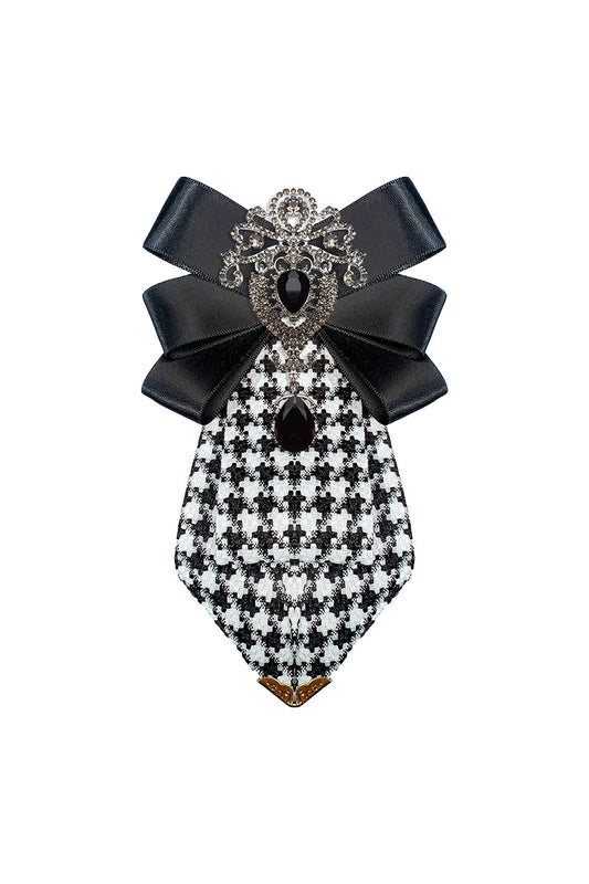 Boys Houndstooth Bow Rhinestone Bow Tie