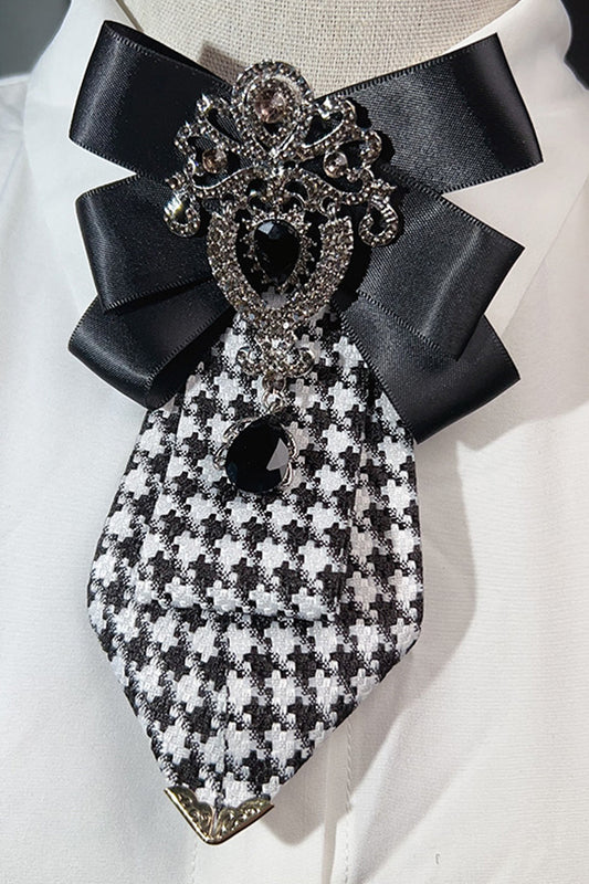 Boys Houndstooth Bow Rhinestone Bow Tie