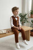 Load image into Gallery viewer, Boys Rust Brown Vest & Trousers Set
