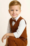 Load image into Gallery viewer, Boys Rust Brown Vest & Trousers Set
