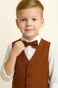 Load image into Gallery viewer, Boys Rust Brown Vest & Trousers Set
