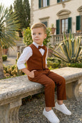 Load image into Gallery viewer, Boys Rust Brown Vest & Trousers Set

