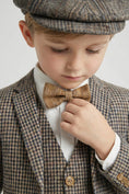 Load image into Gallery viewer, Boys Tweed Check 3-Piece Suit with Notch Lapel
