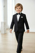 Load image into Gallery viewer, Boys Black Tuxedo 2-Piece Set with Satin Shawl Lapel
