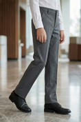 Bild in Galerie-Betrachter laden, Boys Charcoal Grey Tailored Dress Pants
