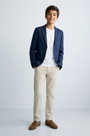 Boys Navy Casual Suit Jacket