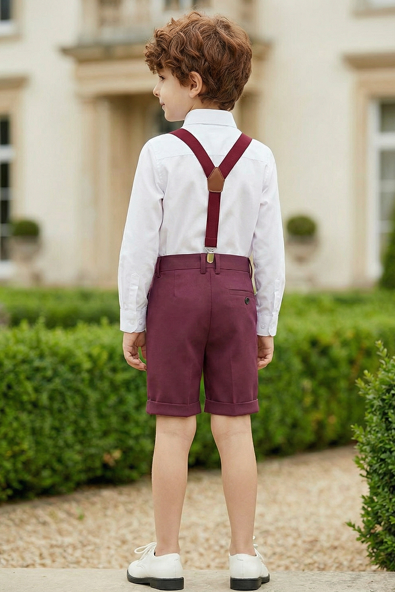 Boys Burgundy Dress Shorts