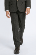 Load image into Gallery viewer, Boys Charcoal Wool-Blend Suit for Weddings & Formal Events
