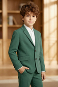 Load image into Gallery viewer, Boys Emerald Green 2-Piece Suit for Chateau Weddings & Garden Events
