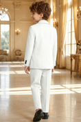 Load image into Gallery viewer, Boys White & Black Shawl Collar 2-Piece Tuxedo for Luxury Weddings & Galas
