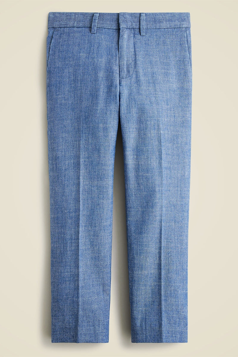 Boys Light Blue Linen Trousers