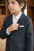 Charger l'image dans la visionneuse de la galerie, Boys Charcoal Plaid Blazer
