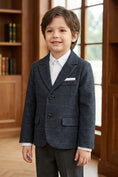 Charger l'image dans la visionneuse de la galerie, Boys Charcoal Plaid Blazer
