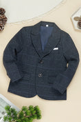 Charger l'image dans la visionneuse de la galerie, Boys Charcoal Plaid Blazer
